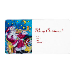 Etiqueta INSPIRED SANTA PLAYING VIOLIN Christmas Red White