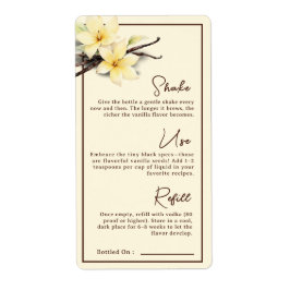 Etiqueta Instrucción de extracción de vainilla casera de ac