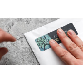 Etiqueta Instructor de Meditación de Yoga Árbol de acuarela