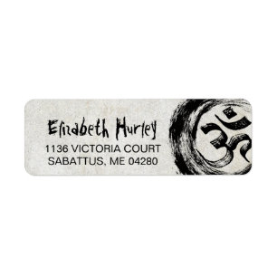 Etiqueta Instructor de Meditación YOGA Calligrafía OM ZEN R