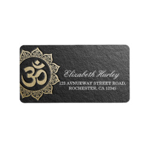 Etiqueta Instructor de Meditación YOGA - Negro y oro OM Man