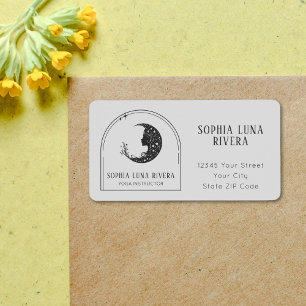 Etiqueta Instructor de Yoga de la Luna Celestial Boho Arch