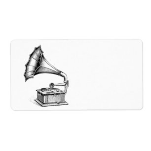 Etiqueta Instrumento de música del tocadiscos del fonógra