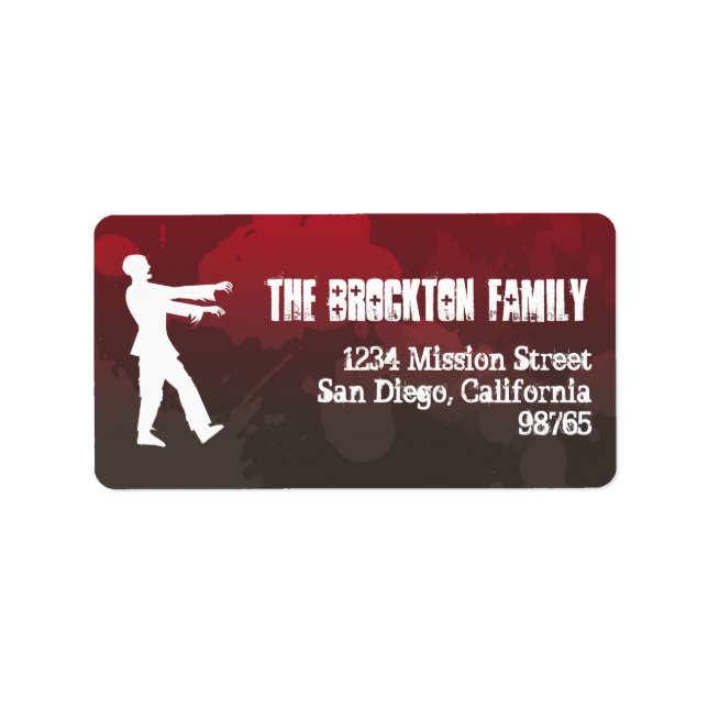 Etiqueta Invasión de plagas zombi plaga roja gore Halloween (Frente)