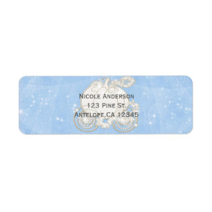 Etiqueta Invitación a Cenicienta con Cañón Azul