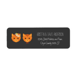 Etiqueta Invitación a la boda de los gatos de boho rústico