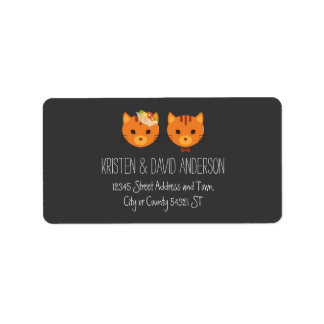 Etiqueta Invitación a la boda de los gatos de boho rústico
