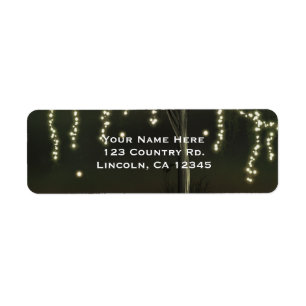 Etiqueta Invitación a la boda de un árbol iluminado por la 