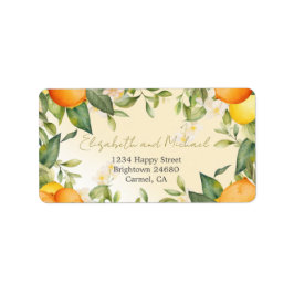 Etiqueta Invitación a la boda de verano del Naranja Citrus
