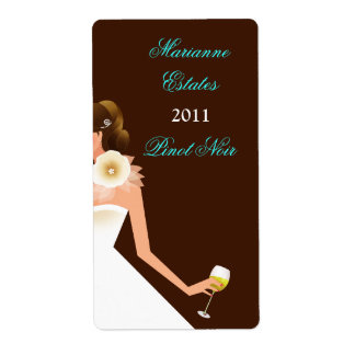 Etiqueta Invitación al vino de novias (Brunette on brown w/