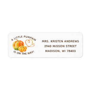 Etiqueta Invitación anaranjada de Baby Shower de la caída