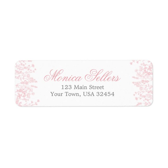 Etiqueta invitación de Baby Shower con lazo rosa (Frente)