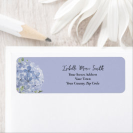 Etiqueta Invitación de Boda con Flores de Hortensia Azul Po