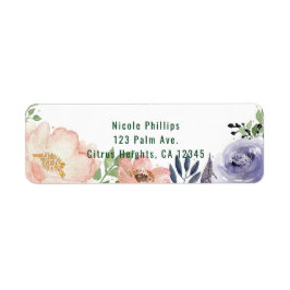 Etiqueta Invitación de boda de acuarela floral moderna