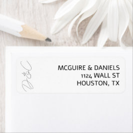 ETIQUETA INVITACIÓN DE BODA DE ESTILO DE ESCRITURA DE MANO 