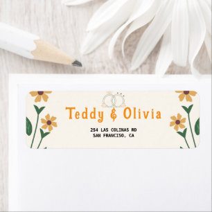 Etiqueta Invitación de boda de flores silvestres