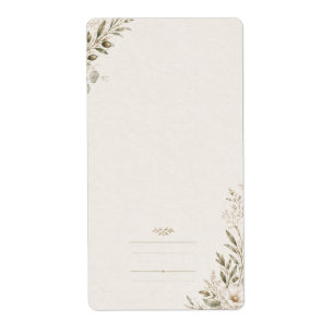 Etiqueta Invitación de boda europea en verde oliva