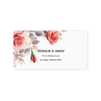 Etiqueta Invitación de boda floral boho blush