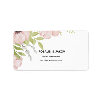 Etiqueta Invitación de boda floral boho blush