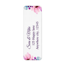 Invitación de Boda floral Rosa y Azul Romántica