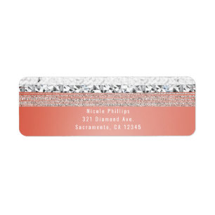 Etiqueta Invitación de fiesta de plata sumergida en coral m