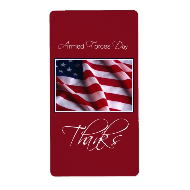 Etiqueta Invitación de honor de las fuerzas armadas, bander (Frente)