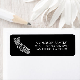 Etiqueta Invitación de movimiento de CALIFORNIA de color ed
