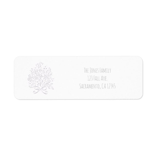 Etiqueta Invitación de ramo de flores caprichosas para desp (Frente)