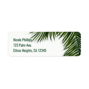 Etiqueta Invitación elegante de verano con hoja de palma tr