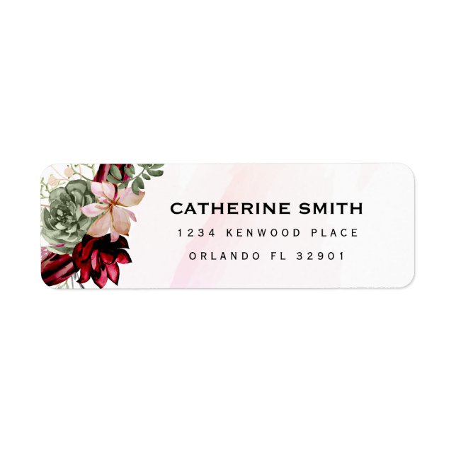 Etiqueta Invitación floral Rústica Red Elegant (Frente)