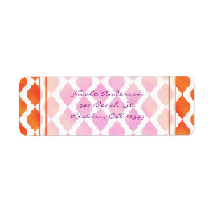 Etiqueta Invitación glam árabe marroquí rosa y naranja