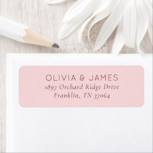 Etiqueta Invitación Minimalista Rosa Elegante