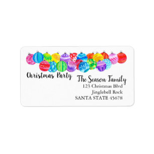 Etiqueta Invitation Christmas Party watercolor label