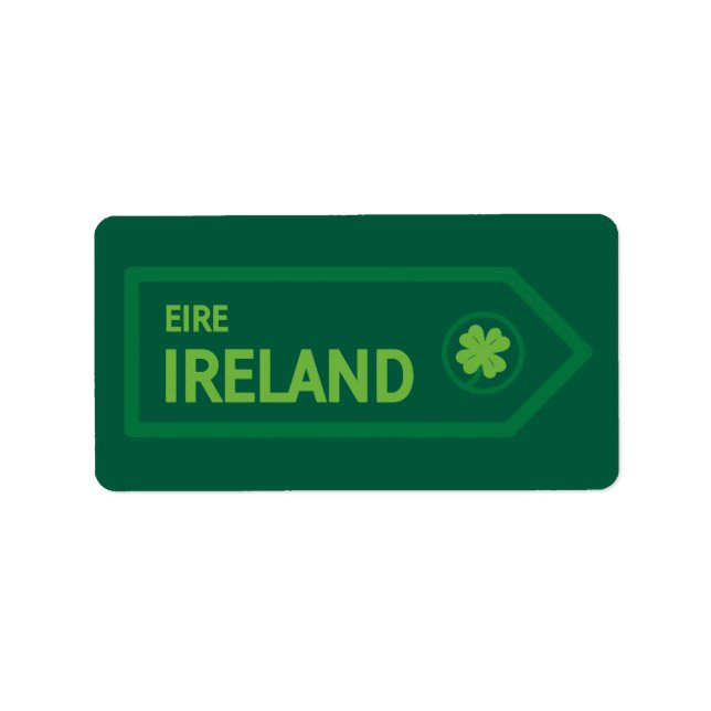 Etiqueta Ireland Road Sign (Frente)