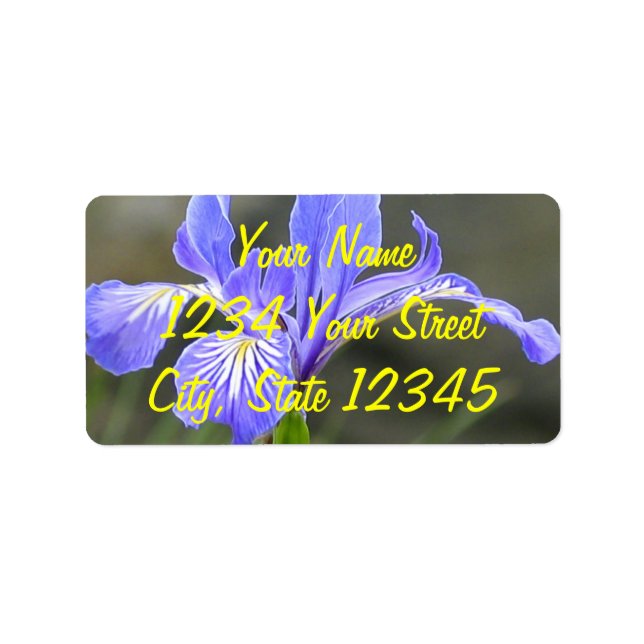 Etiqueta Iris morado salvaje (Frente)