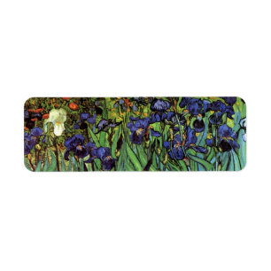 Etiqueta Irises de Vincent van Gogh, Arte de Jardín Vintage