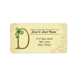 Etiqueta irlandesa de monograma D