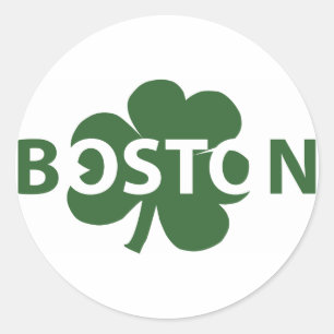 Etiqueta irlandesa del trébol de Boston