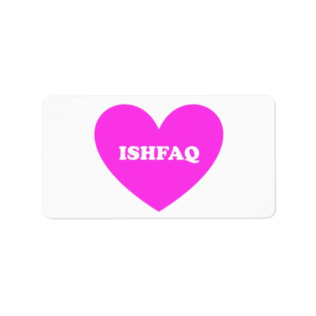 Etiqueta Ishfaq (Frente)