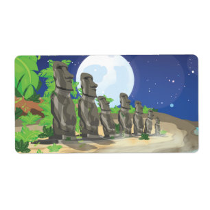 Etiqueta Isla de Pascua Moai