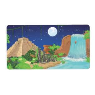 Etiqueta Isla tropical