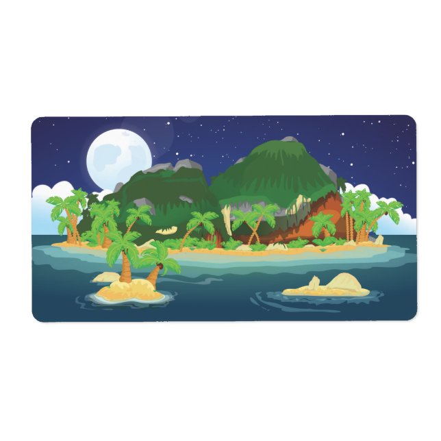 Etiqueta Isla Tropical (Frente)