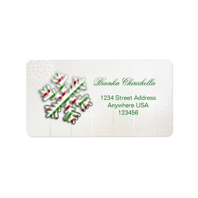 Etiqueta Italian flag Snowflake address label (Frente)