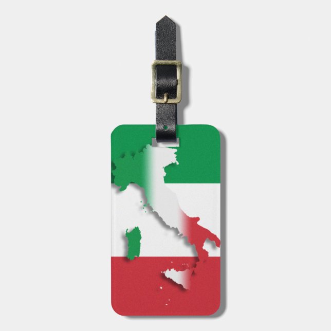 Etiqueta italiana del equipaje de la bandera de (Frente Vertical)