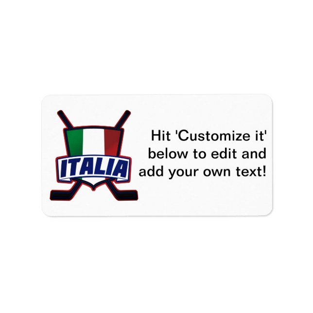 Etiqueta Italy Hockey su Ghiaccio (Frente)