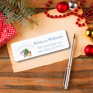 Etiqueta It's Cold Outside Christmas Tree Boy Baby Shower 