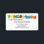 Etiqueta I've Moved handpainted watercolor label<br><div class="desc">I've Moved New address announcement handpainted watercolor address Label

Colorful christmas baubles address label,  perfect for a festive holiday card or invitation. Make your holiday mail stand out from the traditional cards with these handpainted watercolor baubles.</div>