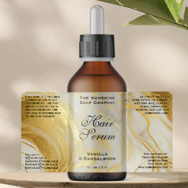Etiqueta Ivory Gold Foil Cosmetics or Dropper Bottle Label