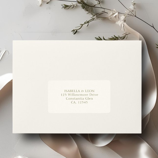 Etiqueta Ivory | Simple Wedding Address (Subido por el creador)