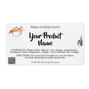 Etiqueta *~* Jabón de Baño Facial Crema Corporal Phoenix QR